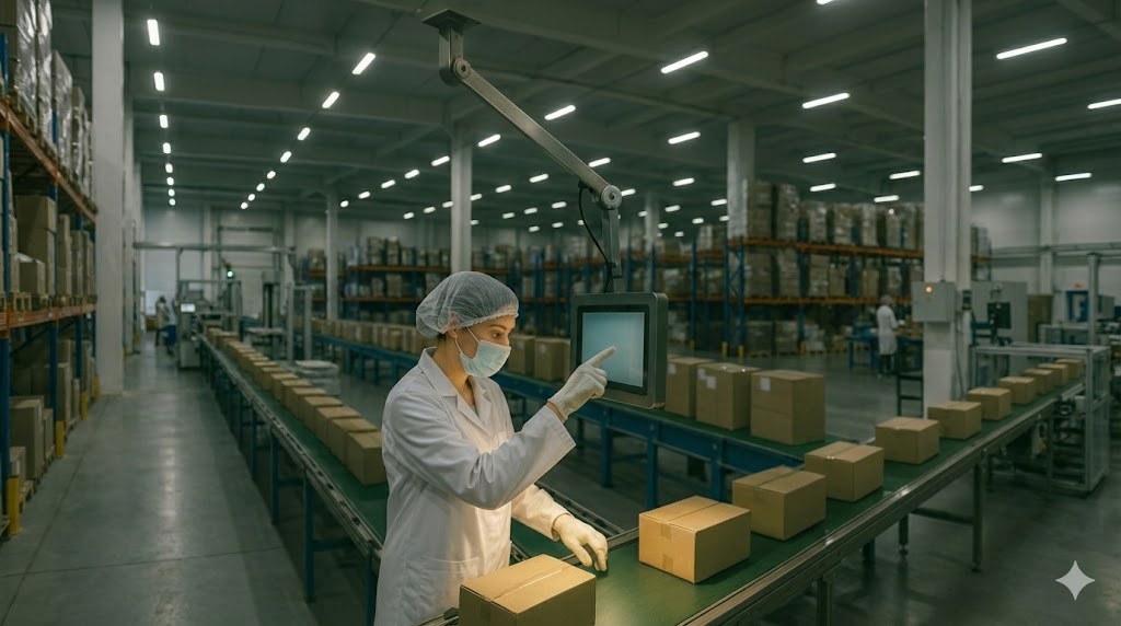 物流倉庫でのタッチパネル支持